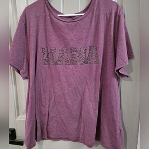 Shein Womans Size 4xl Tag Fits 2xl Purple Mama Short Sleeve Shirt